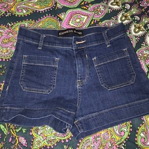 Express high waisted jean shorts